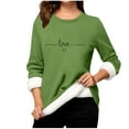 thumbnail image 2 of EchfiProm Long Sleeve Tops for Women Plush Pullover Fleece Green Fall Loose Womens Undershirts Graphic, 2 of 3