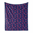 thumbnail image 1 of Tropical Soft Flannel Fleece Blanket, Hibiscus Blossom on Jungle Palm Leaves Caribbean Flower Botany Pastel, Cozy Plush for Indoor and Outdoor Use, 50" x 60", Persian Blue Dark Coral, by Ambesonne, 1 of 5