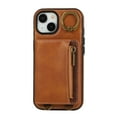 thumbnail image 7 of Allytechgroup Stylish iPhone 15 Wallet Case, Secure Phone Case for Apple iPhone 15, Multi-functional and Durable, Ring Holder Hand Wrist Stand Shockproof Case for Women Men, Brown, 7 of 7