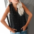 thumbnail image 6 of Scyoekwg Women's Spaghetti Strap Tank Top Basic Sling Camisole Casual Summer Loose Sleeveless V-Neck Lace Pompoms Tank Tops Solid Color T Shirts (Black,L), 6 of 8