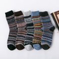 thumbnail image 1 of 5 pares de calcetines de lana, calcetines térmicos para mujer, calcetines cálidos de invierno para mujer, calcetines de punto gruesos, calcetines de invierno para mujer, coloridos, 1 of 5