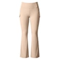 thumbnail image 5 of MMJ Cargo Pants for Women Flare Leg High Waist Fleece Lined with Pockets Stretch Casual Trousers Full Length Comfortable Warm Outdoor Hiking Travel, 5 of 8