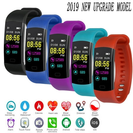 Fitness Electronics Fitness Tracker Watch Waterproof With Heart Rate Monitor, Activity Tracker Smart Band With Blood Pressure,Colorful Screen,Step Counter,Sleep Monitor,GPS Tracker For Women Men Children iphone Android ()