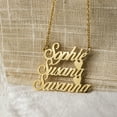 thumbnail image 2 of Personalized Triple Layer Custom Name Necklace Pendant Custom Made with 3 Names Gold ,Silver and Rose Gold, 2 of 4