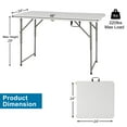 Zimtown 48in Sturdy, Large Size, Foldable Plastic Table, Portable Desk