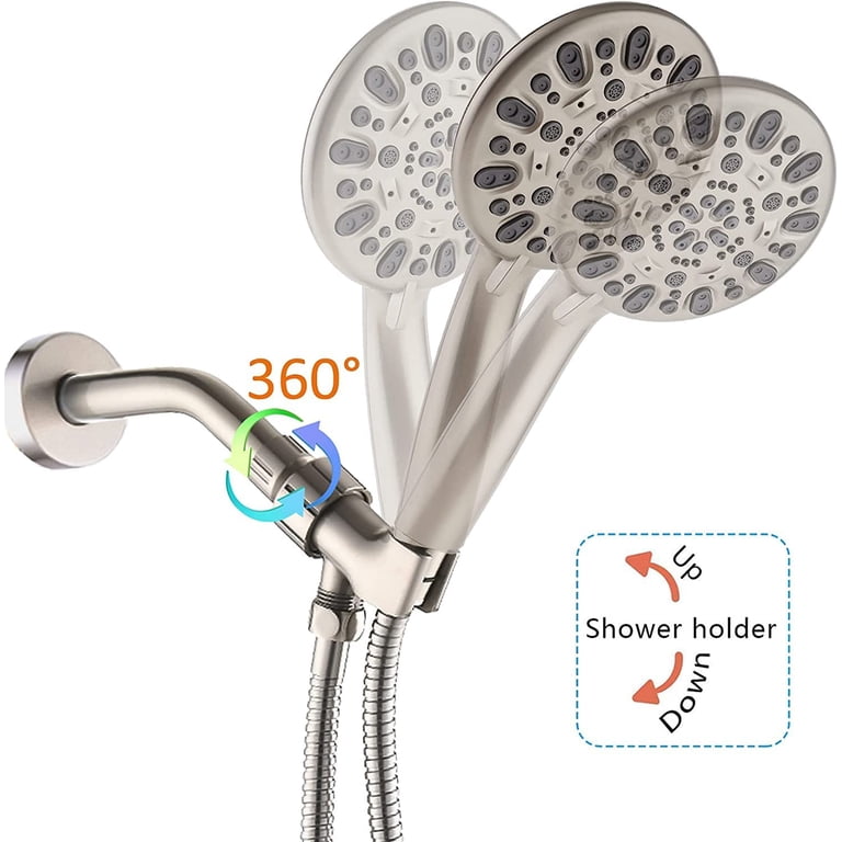 Hibbent Dual Shower Head With Hose High-Pressure 3-Way, 60% OFF