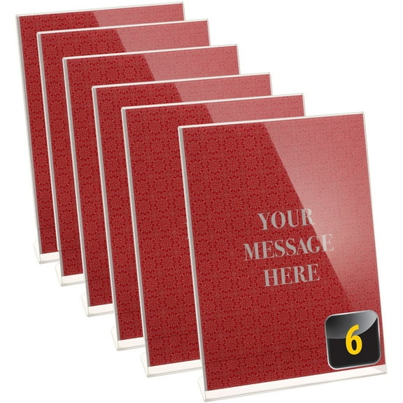 Officemate Slanted Vertical Sign Holder, 6pk - 1 / Each - 8.5" Width X 11.1" Height - 8.50" Holding Width X 11" Holding Height - Rectangular Shape - Self-standing, Easy Readability, Easy To Use