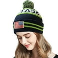 thumbnail image 5 of Aihccy US Flag Seattle City Football Embroidery Classic Pom Cuff Seattle Beanie Hat Cuffed Winter Soft Beanie Knit Pom Hat Cap Green, 5 of 8