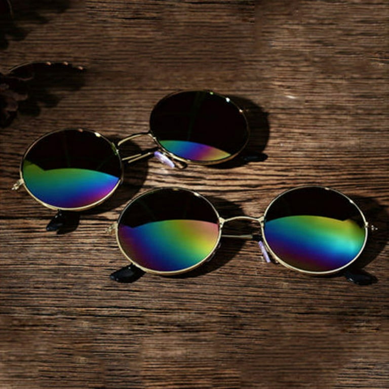 YIMIAO Men\\\'s Women\\\'s Round Mirror Lens Glasses Outdoor UV Protection Sunglasses  Eyewear