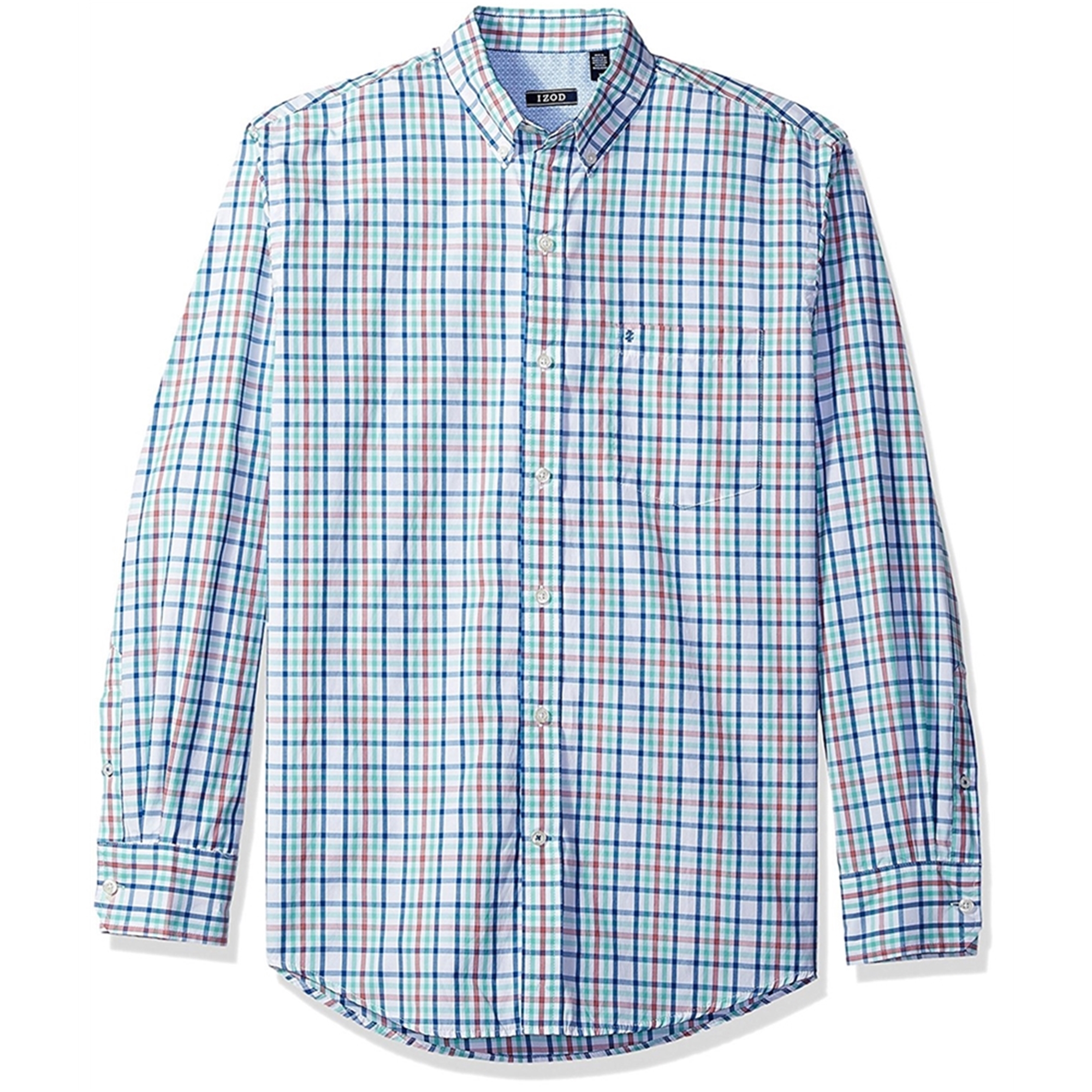 IZOD - izod- long sleeve saltwater plaid breeze easy care woven shirt ...