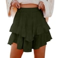 thumbnail image 3 of TaTaai Women's Golf Skirt for Women Solid Color Bohemian Ruffle Layered High Waisted Pleated Mini Tennis Skirt for Summer Daily Gift, 3 of 7