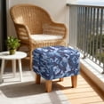 thumbnail image 4 of SCRAWLGOD Camouflage Black Blue Ottoman Cover Square Stretch Ottoman Slipcovers for Foot Stool, Anti-Scratch Folding Storage Furniture for Living Room, 13x13x15 Inch, 4 of 7