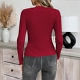 thumbnail image 5 of Sweaters for Women Fall Trendy Long Sleeve Shirts Casual Slim Fit Knit Pullover Sweater Top, 5 of 5