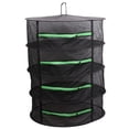 thumbnail image 1 of DOLITY 4 Layer Round Waterproof Collapsible Drying Rack Hanging Herb Drying Rack, Breathable, Quick-drying Black + Green Zipper, 1 of 8