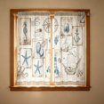 thumbnail image 6 of huayou 2 Pack Printed Kitchen Tier Curtains, 27.56x47.24 Inch Vintage Nautical Starfish Seahorse Anchor Postcard Short Window Curtains for Indoor Kitchen Coastal Home Decor, 6 of 7