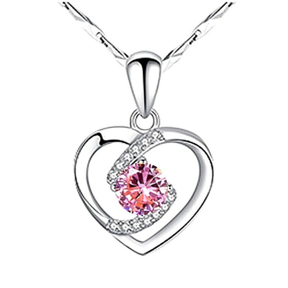 PVCS Fashionable and Peach Heart-shaped Love Pendant Necklace