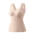 thumbnail image 4 of Beige Tank Top for Women Built in Bra Nylon,Spandex Tops Sleeveless Summer Padded Basic Tank Top Tank Tops Women L, 4 of 9