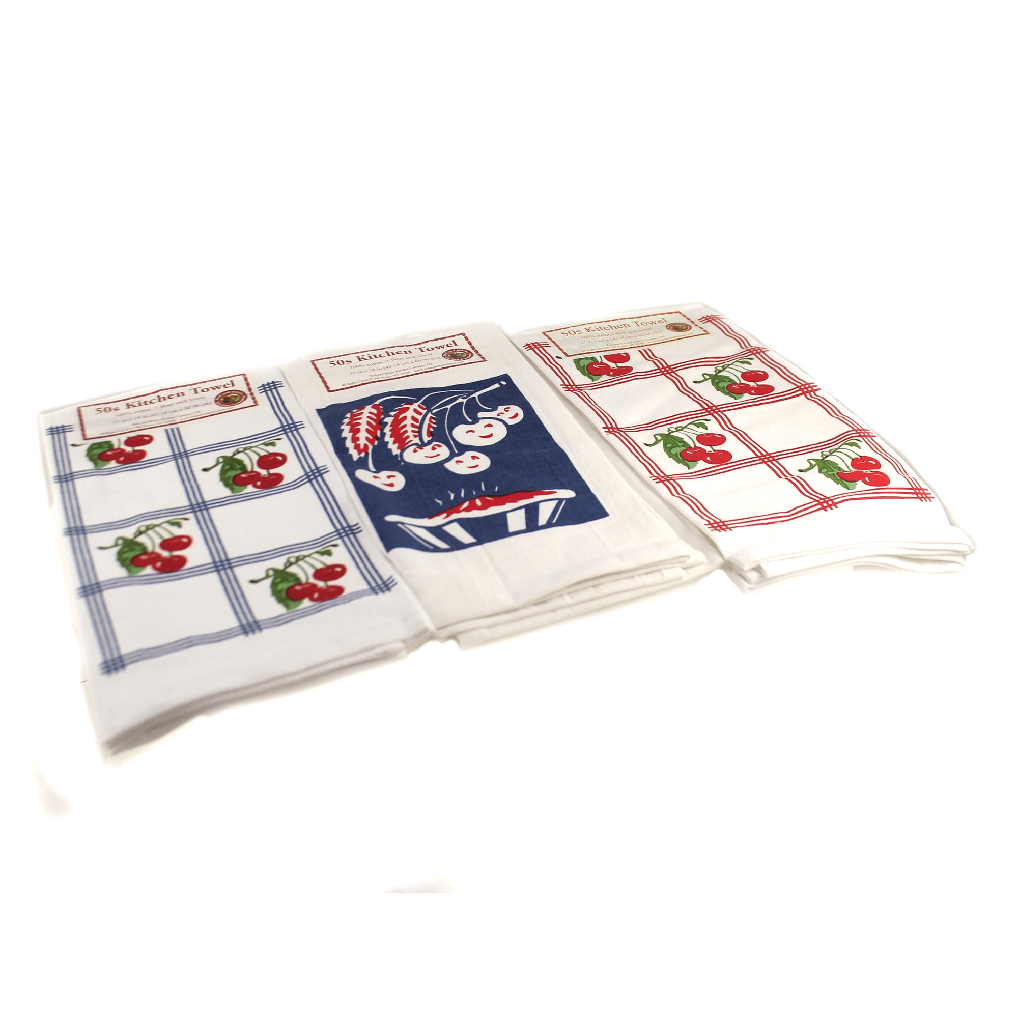 Decorative Towel Cherry Pie Kitchen Towel 100% Cotton Retro