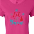 thumbnail image 4 of Inktastic Let It Snow, Snowflakes, Trees, Christmas, Xmas Women's T-Shirt, 4 of 5