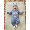 thumbnail image 3 of Miaouyo 2 Pcs Infant Baby Girl Boy Outfit Long Sleeve Crew Neck Romper and Hat Set, 3 of 9