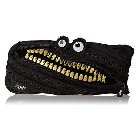 ZIPIT Grillz Pencil Case | Black Pencil Pouch for College and Office