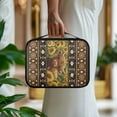 thumbnail image 4 of FKELYI American Tribal Sunflower Highland Cow Print PU Letaher Bible Cover for Women Men Church Bible Bag Carrying Book Case with Handle & Zipper Pocket Book Organizer Holder for Prayer, 4 of 6