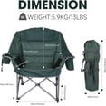 thumbnail image 3 of CDEN Oversized Camping Chair, Padded Lawn Chair, with Cup Holder, Side Pocket, Cooler Bag, for Camping, Hiking, Picnic, Travel, Festiva(1 Pack, Green), 3 of 6