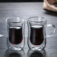 thumbnail image 3 of Glass Cup Double Wall Design Transparent Glass Coffee Mug for Restaurant, 3 of 7