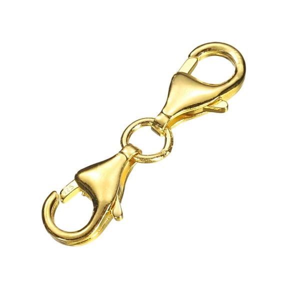 1Pcs Double Lobster Claw Clasps Bracelet Extender (20mm, Gold)