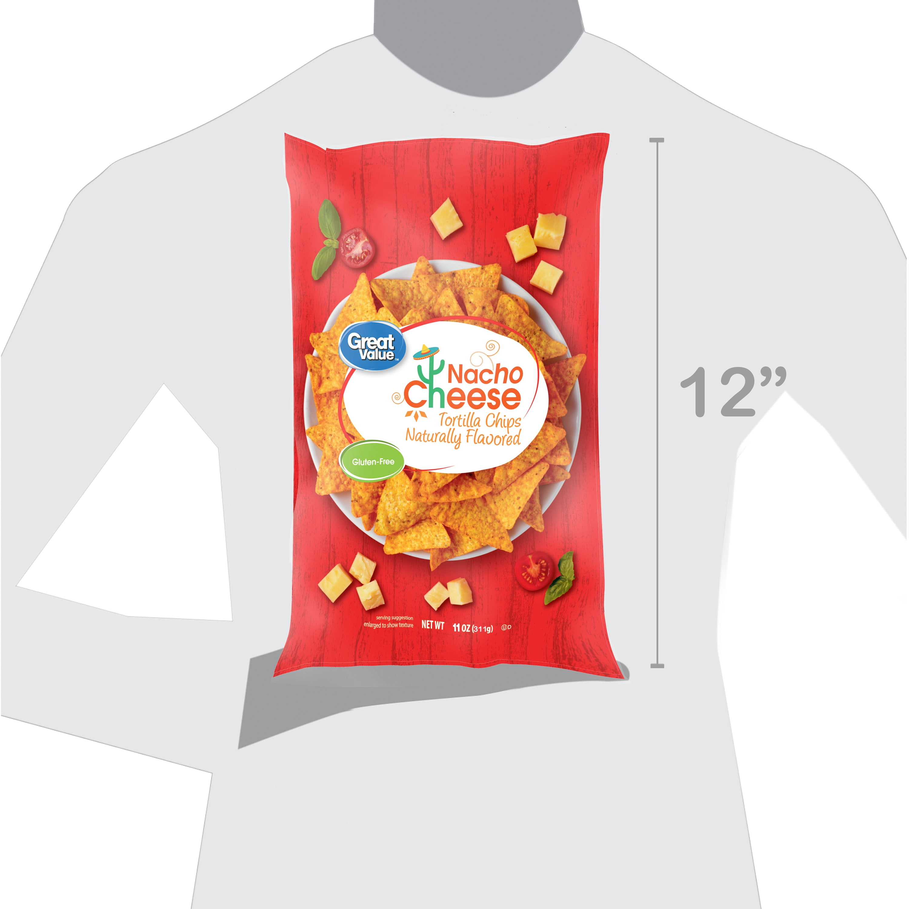 Great Value Nacho Cheese Tortilla Chips, 11 oz Bag