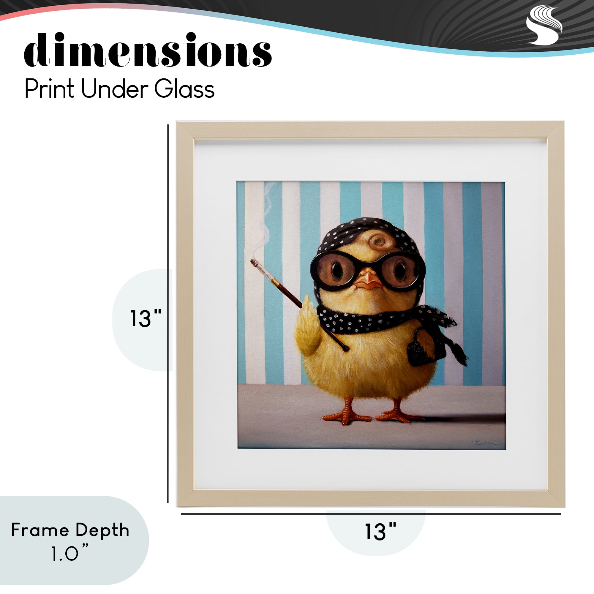 Stupell Industries Audrey Henburn Famous Chick Birch Framed Print Under Glass, design by Lucia Heffernan