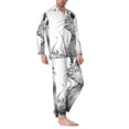 thumbnail image 2 of Balery Cute Cat Meadow Sketch Pijama para Hombre de Dos Piezas con Manga Larga, Conjunto de Dormir y Descanso Suave con Bolsillos-X-Large, 2 of 7