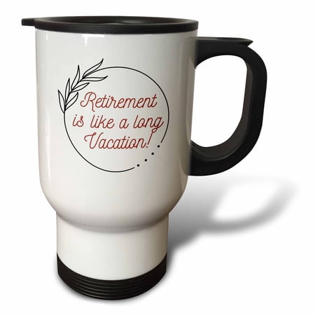 3drose, Funny Retirement Text, Retired Woo Hoo, 14oz Stainless Steel Travel Mug