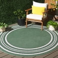 thumbnail image 2 of SAFAVIEH Cabana Rado Bordered Indoor/Outdoor Area Rug, Green/Ivory, 6'7" x 6'7" Round, 2 of 16
