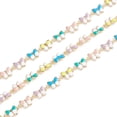 thumbnail image 2 of 1m 3.28 Feet Brass Enamel Link Chains Soldered Long-Lasting Plated Butterfly Real 18K Mixed Color Plated 11x6x1.5mm, 2 of 2