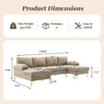 thumbnail image 2 of Villeston 110.63'' Sectional Sofa with Movable Ottoman,Reversible Couch for Living Room,4-Seat,Camel, 2 of 8