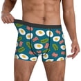 thumbnail image 3 of Men's Boxer Briefs, Cartoon Bacon Omelette Print Soft Comfy Mens Underwear Boxer Briefs Breathable With Widen Waist, 3 of 7