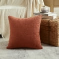 thumbnail image 2 of Fancy Homi Set of 2 Rust BohoTextured Boucle Decorative Throw Pillow Covers 18x18 Inch for Couch Bed Sofa Bedroom, Aesthetic Modern Home Decor, Soft Square Terracotta Accent Pillow Case 45x45 cm, 2 of 7