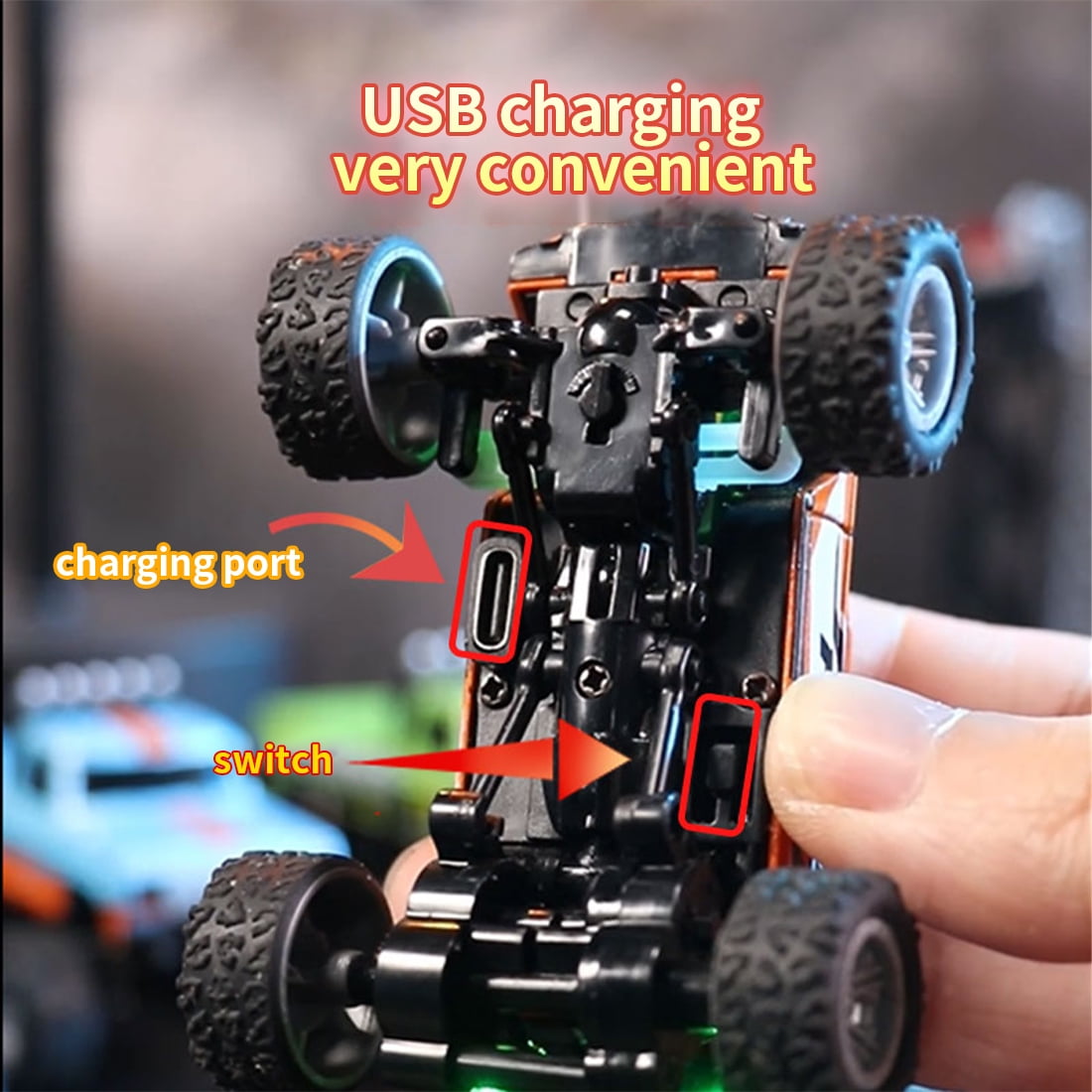 1/64 Mini RC Car, 2.4GHz Proportional Alloy Remote Control Car with 3-Speed Adjustment, Multi-Player Anti-Interference System & Precise Steering – Fun Mini Desktop Toy for Adults