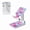 Blue Pink Galaxy Space, variant on WIRESTER White Foldable Phone Stand for Desk, Adjustable Portable Cell Phone Holder for iPhone 17, 16, 15, 14 and Android Smartphones - Bamboo Wood-Look Texture