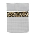 thumbnail image 2 of Vintage Reversible Bedspread Set, Floral Retro Style Blossoming Pattern Leaf Spiraling Entangled Design of Artwork, Pillow Shams & Comforter Microfiber Bedding Set, 3 Sizes, Black Almond, by Ambesonne, 2 of 2