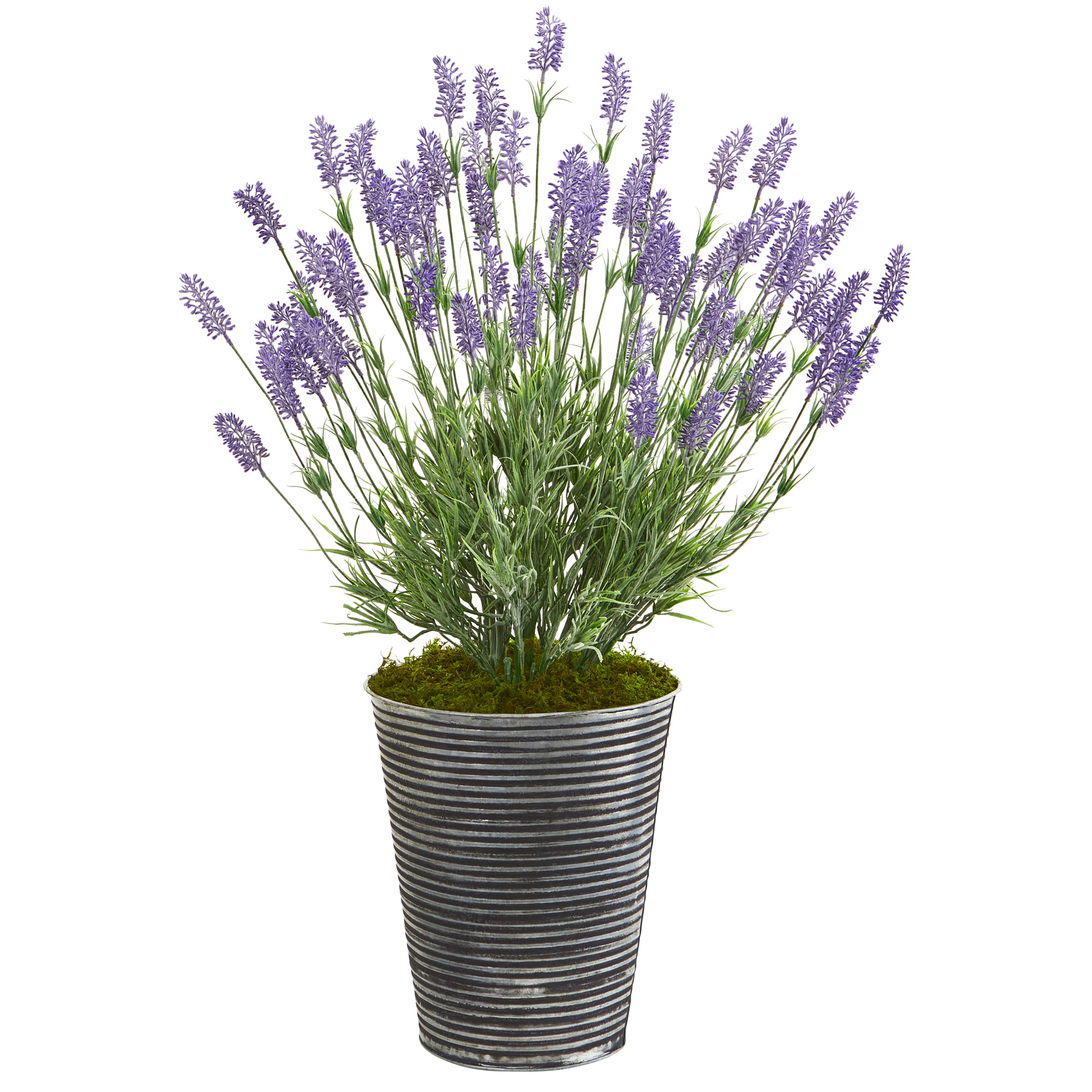 Nearly Natural 30in. Lavender Artificial Plant in Black Embossed Tin