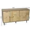 thumbnail image 4 of 60" Elegant Vintage 4-Door Accent Sideboard Cabinet,for Bedroom,Living Room,Office,Easy Assembly, Brown, 4 of 6