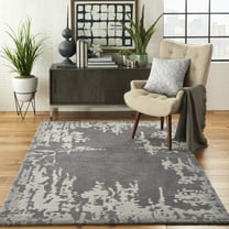 Nourison Symmetry Distressed Grey/Beige 5'3" x 7'9" Area Rug, (5x8)