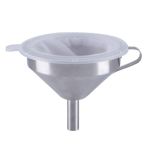 Embudo de filtro, Kit de filtrado de vino, bolsas de filtro de malla fina, matraz colador de cocina, embudo, colador de Metal, embudo de pantalla de filtro de alimentos