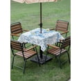 thumbnail image 3 of Outdoor Tablecloth with Umbrella Hole & Zipper, Light Blue Starfish Coastal Square Tablecloth 60x60 Inch, Summer Coral Shell Beach Nautical Patio Table Cover Waterproof Table Cloth for Picnic/Party, 3 of 7