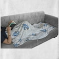 thumbnail image 6 of Rose Soft Flannel Fleece Throw Blanket, Floral Theme Illustration of Blue Rose Flower Romantic Springtime Design Print, Cozy Plush for Indoor and Outdoor Use, 50" x 60", Blue and Grey, by Ambesonne, 6 of 6