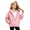 Pink, variant on Girls Solid Color Ruched Sleeve Zip Up Hoodie Jacket, Casual Fleece Lined Pocket Hooded Sweatshirt for Kids Fall Winter Daily Wear(Brown,10-11 Years)