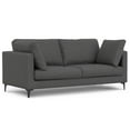 thumbnail image 3 of Ava 76" Mid Century Modern Sofa & Ottoman Set in Pebble Grey Performance Fabric - Eco-Friendly Recycled Polyester, Solid Wood Frame, Metal Legs - Living Room Furniture for 2 - Easy Assembly, 3 of 17