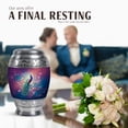 thumbnail image 4 of JAGASY Peacock Tiny Urn for Sister, Purple Urns for Human Ashes keepsake, Cherry Blossom & Pink Flowers Decorative Urns for Siblings, Small Cremation Urn for Brother, (3 Inch), 4 of 7